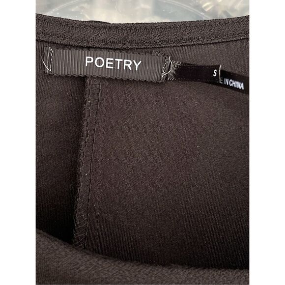 0929 Poetry Black Biker Motorcycle Jacket Size Small - Picture 2 of 4